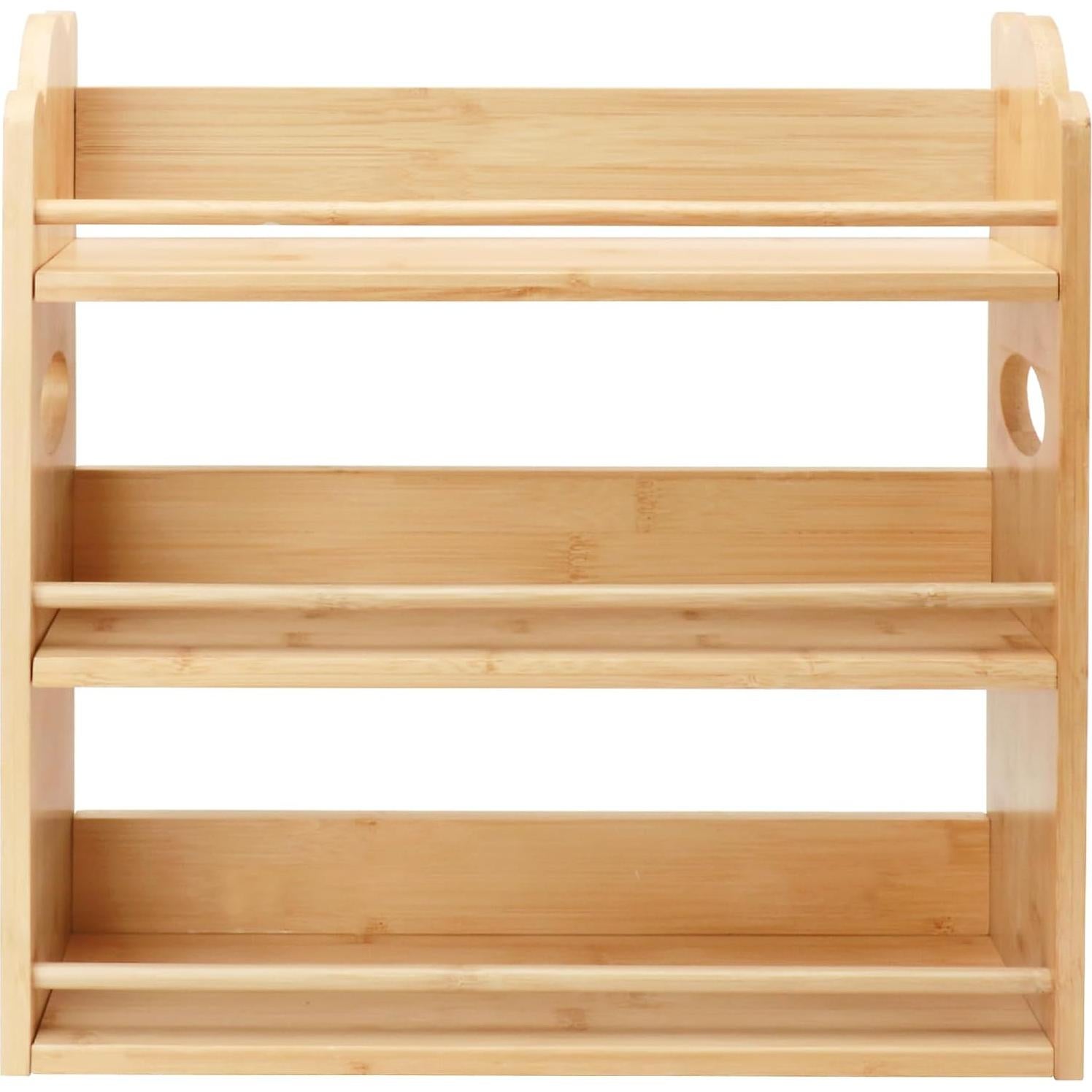 Estante de Especias Thalomely de 3 Niveles en Bambú Natural