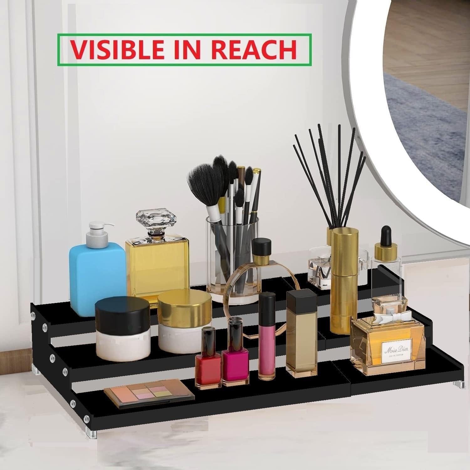 Organizador de Especias Expandible Jojocross 3 Niveles Negro