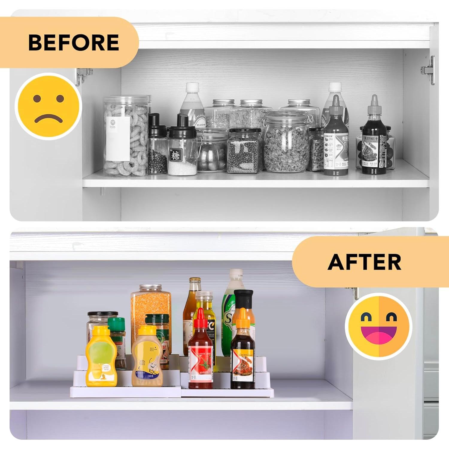 Organizador de Especias Expandible CiWiVOKi 3 Niveles Blanco Gris