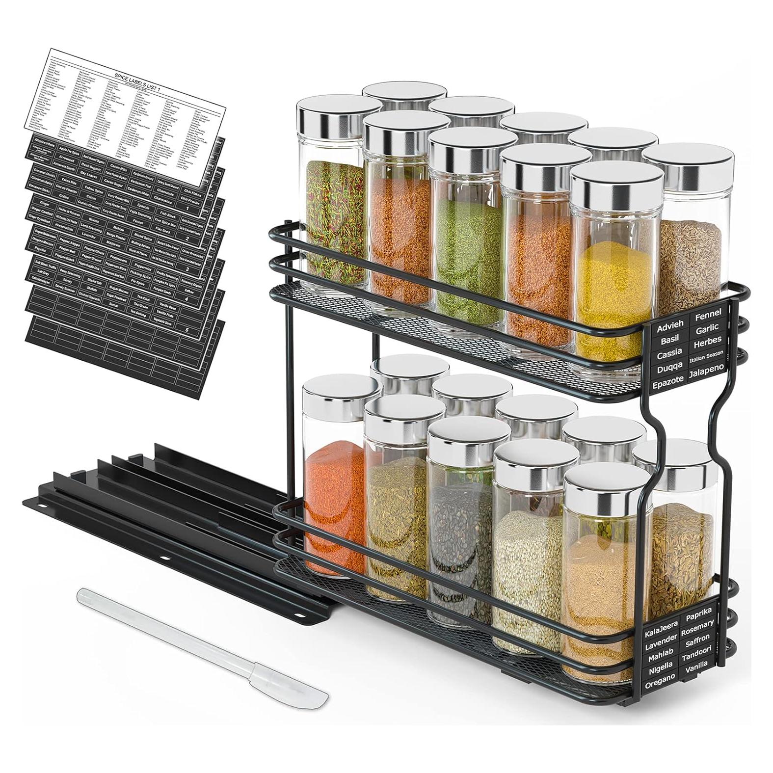 Organizador de Especias SpaceAid 2 Niveles 11.43 cm Negro