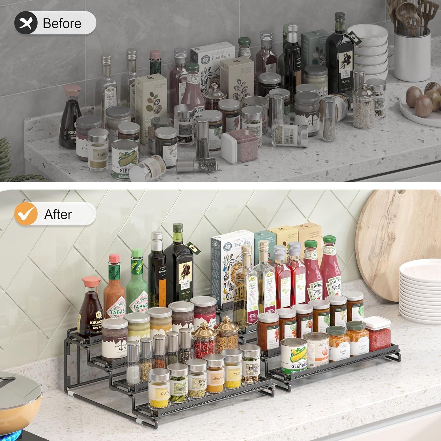 Estante Organizador de Especias 4 Niveles LUHENPING Negro