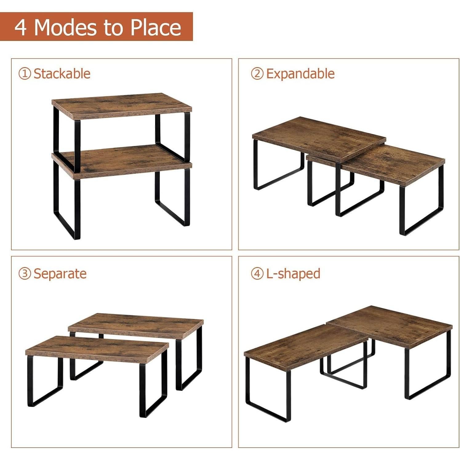 Organizador de Estantes ETELI Expansible Juego de 4 para Cocina