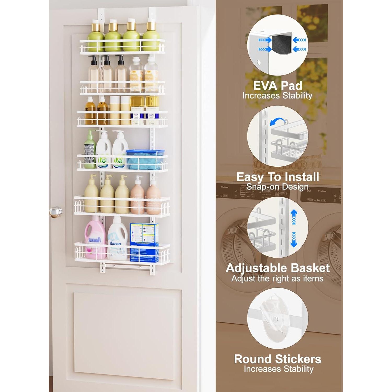 Organizador de despensa Delamu 6 niveles ajustable Blanco