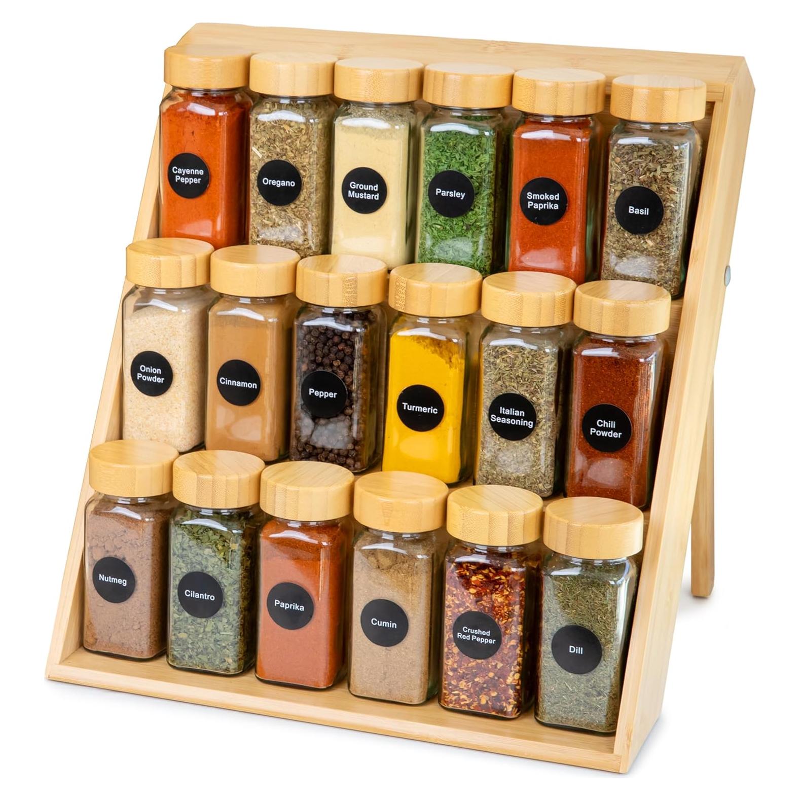 Estante de Especias de Bambú Homeware Express 3 Niveles 30.48x25.4x33 cm