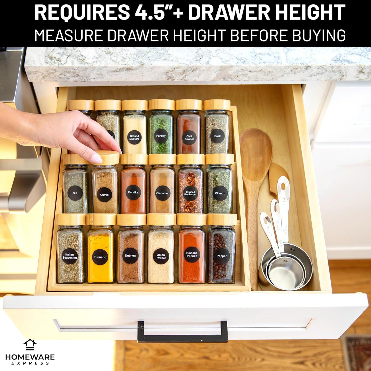 Estante de Especias de Bambú Homeware Express 3 Niveles 30.48x25.4x33 cm