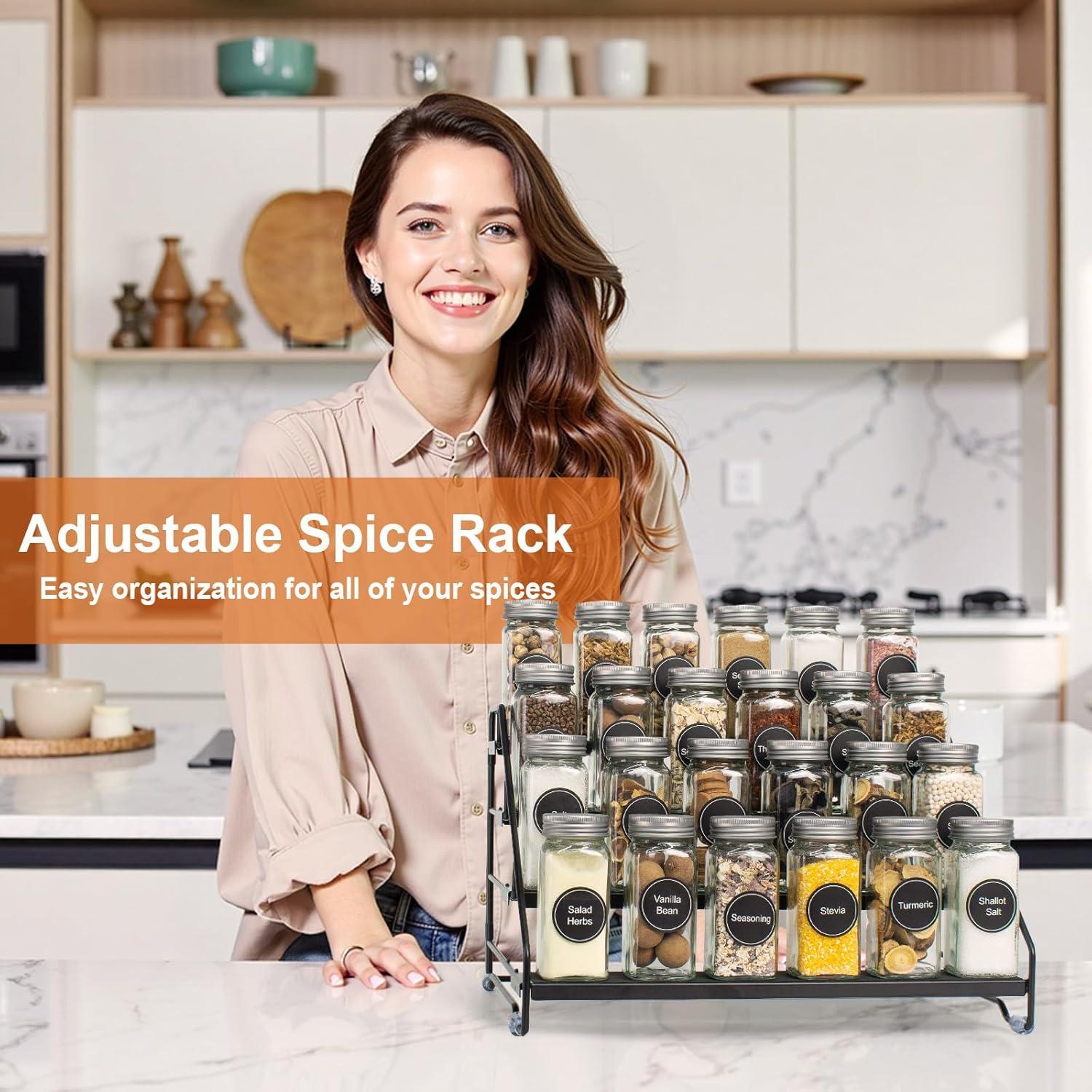 Organizador de Especias 4 Niveles AVMDOM Ajustable Negro