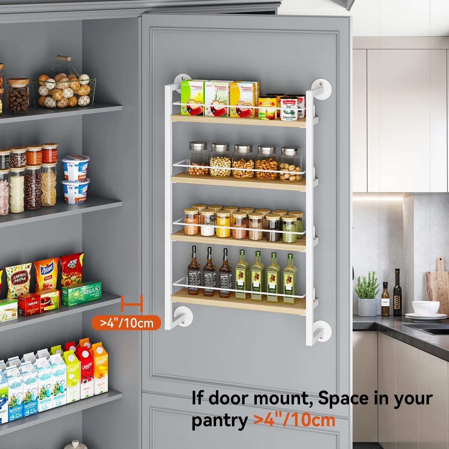 Estante de Especias IBUYKE Montado en Pared 4 Niveles Blanco