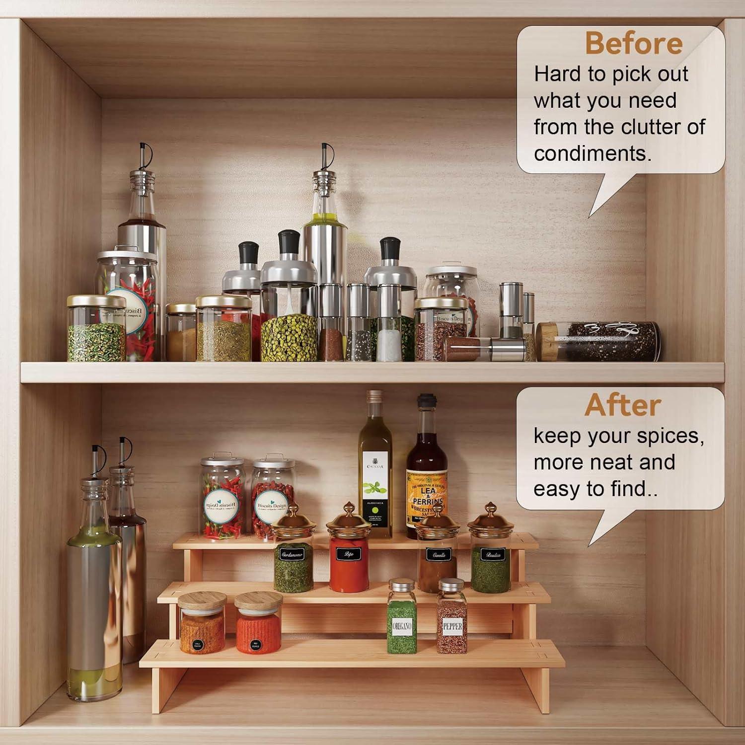 Organizador de Especias de 3 Niveles JinDoWin en Bambú