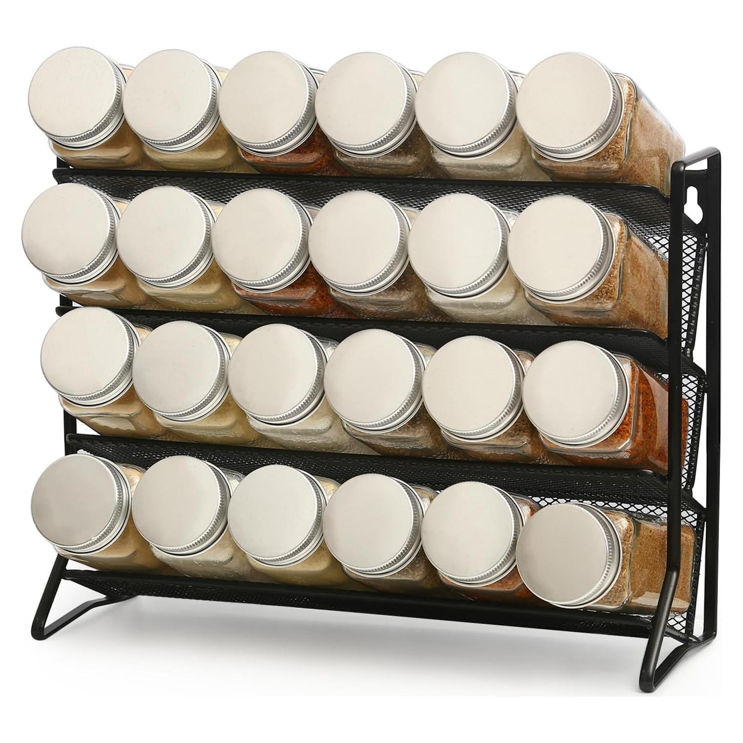 Estante de Especias 4 Niveles VIAV Design Negro 34.5x14.2x24.4 cm