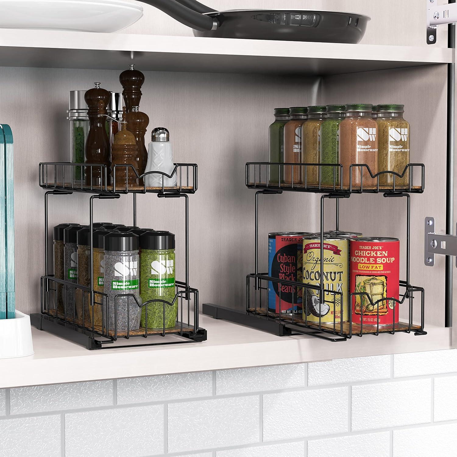 Organizador de Cajón Deslizante Simple Houseware 2 Niveles Negro