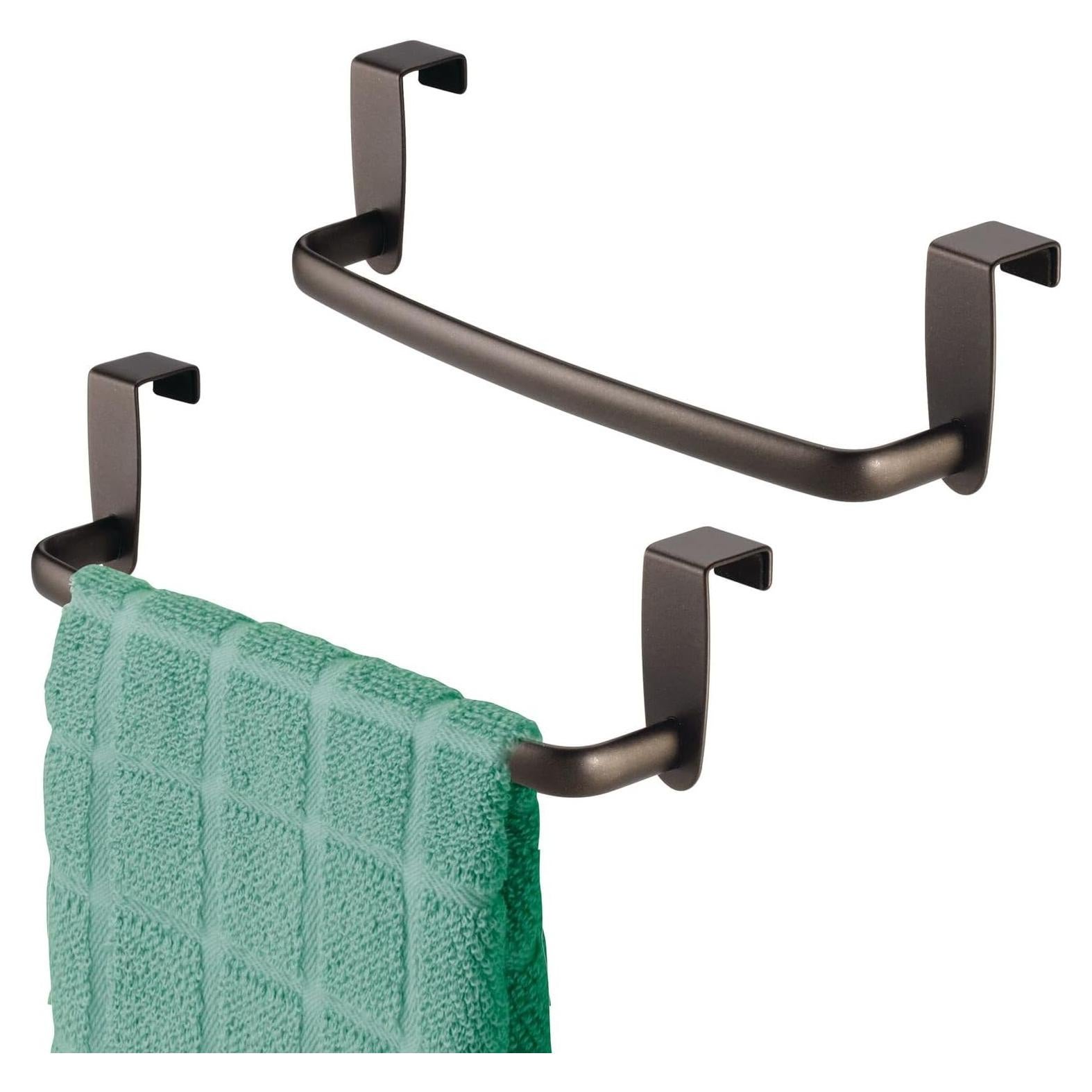Soporte de Toallas de Cocina mDesign - Paquete de 2, Bronce