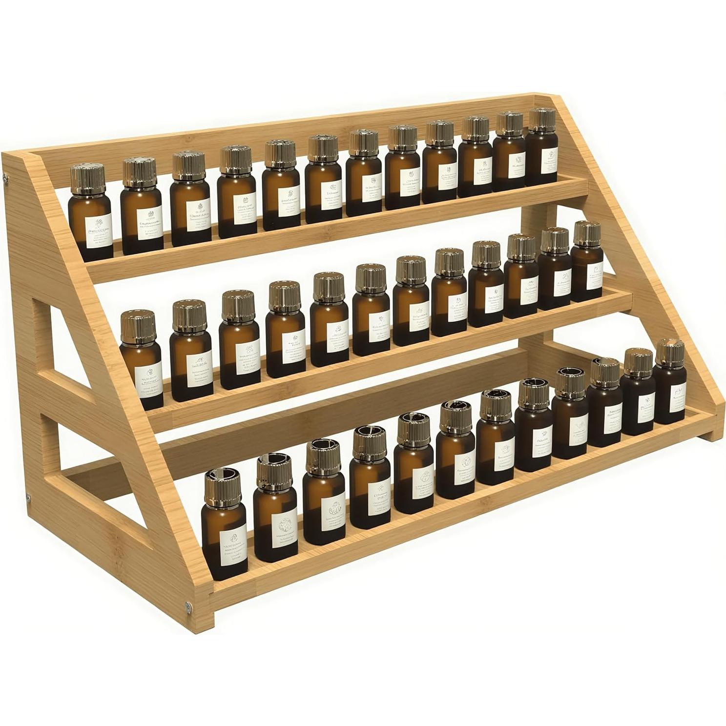 Estante de Especias de Bambú Rasydyn 3 Niveles Antideslizante