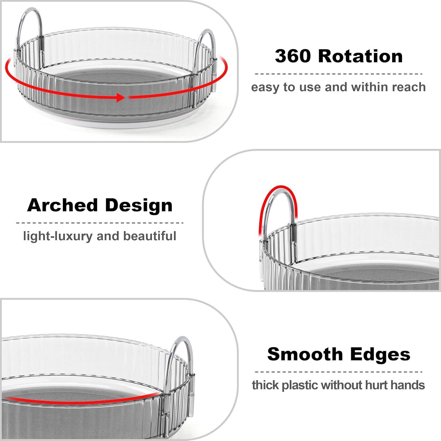 Organizador de Maquillaje Rotatorio 360 Weidace Gris 2 Niveles