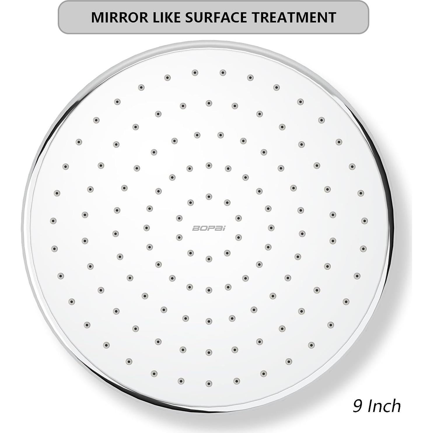 Cabezal de Ducha de Lluvia BOPai 22.86 cm Cromo Ahorro Agua