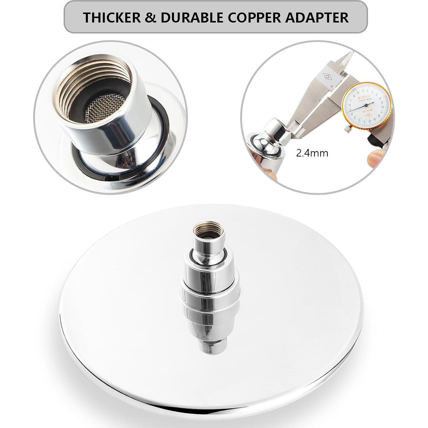 Cabezal de Ducha de Lluvia BOPai 22.86 cm Cromo Ahorro Agua