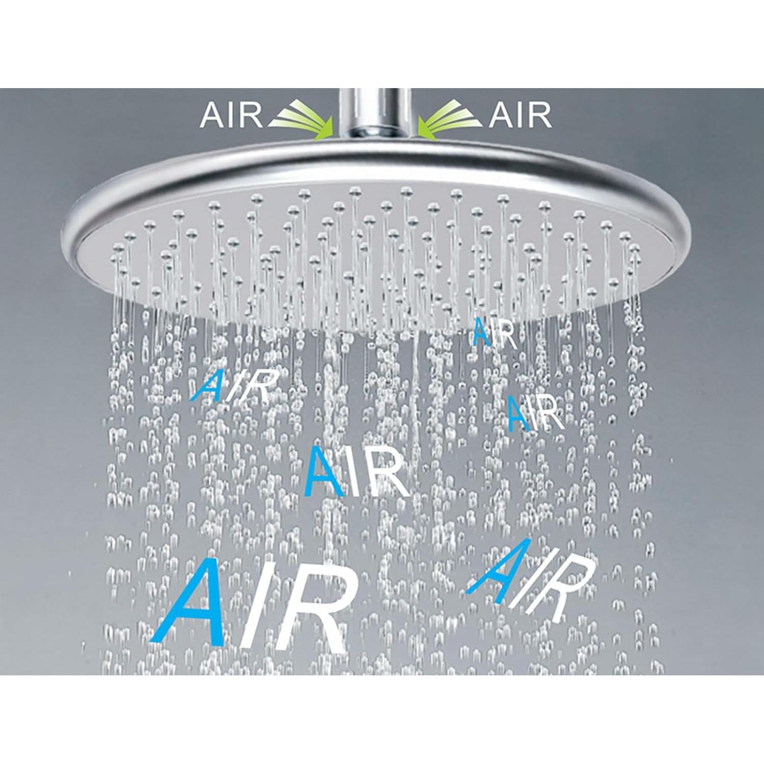 Cabezal de Ducha de Lluvia BOPai 22.86 cm Cromo Ahorro Agua