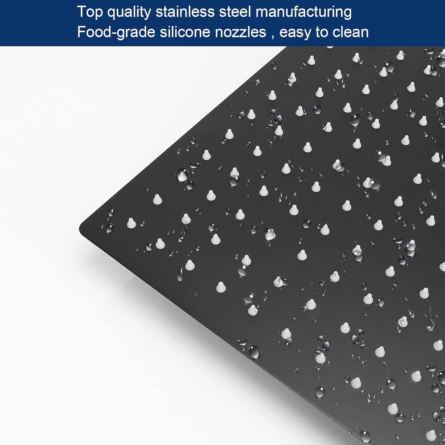 Cabezal de Ducha de Lluvia NearMoon 30.48 cm Acero Inoxidable Negro Mate