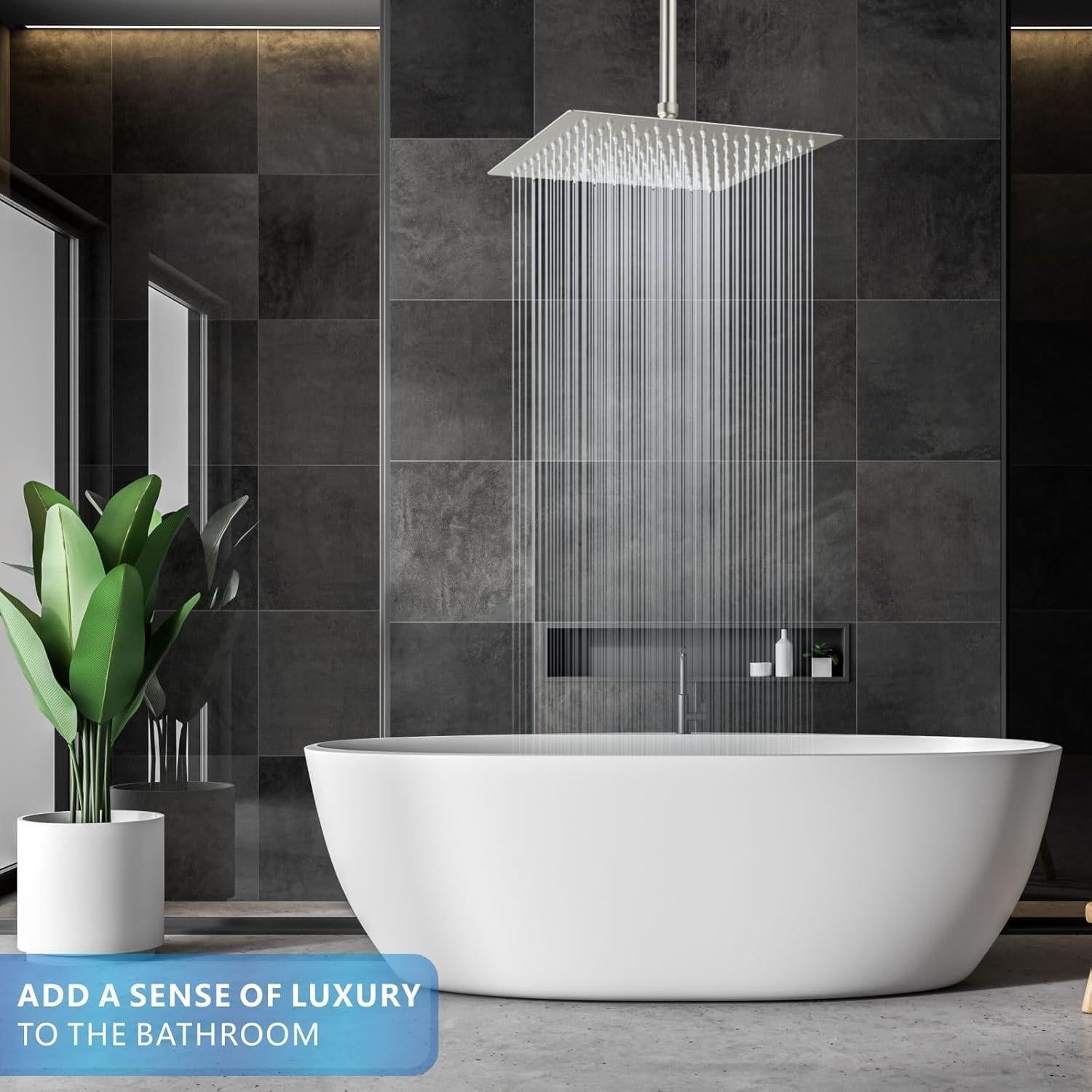 Cabezal de Ducha de Lluvia Voolan 30.48 cm Acero Inoxidable Niquelado