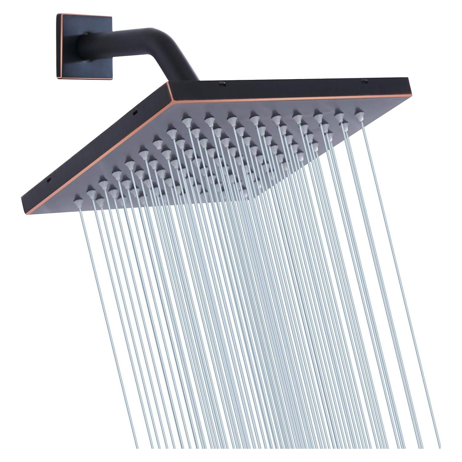 Cabezal de Ducha GGStudy 20 cm Cuadrado Lluvia Acero Inoxidable