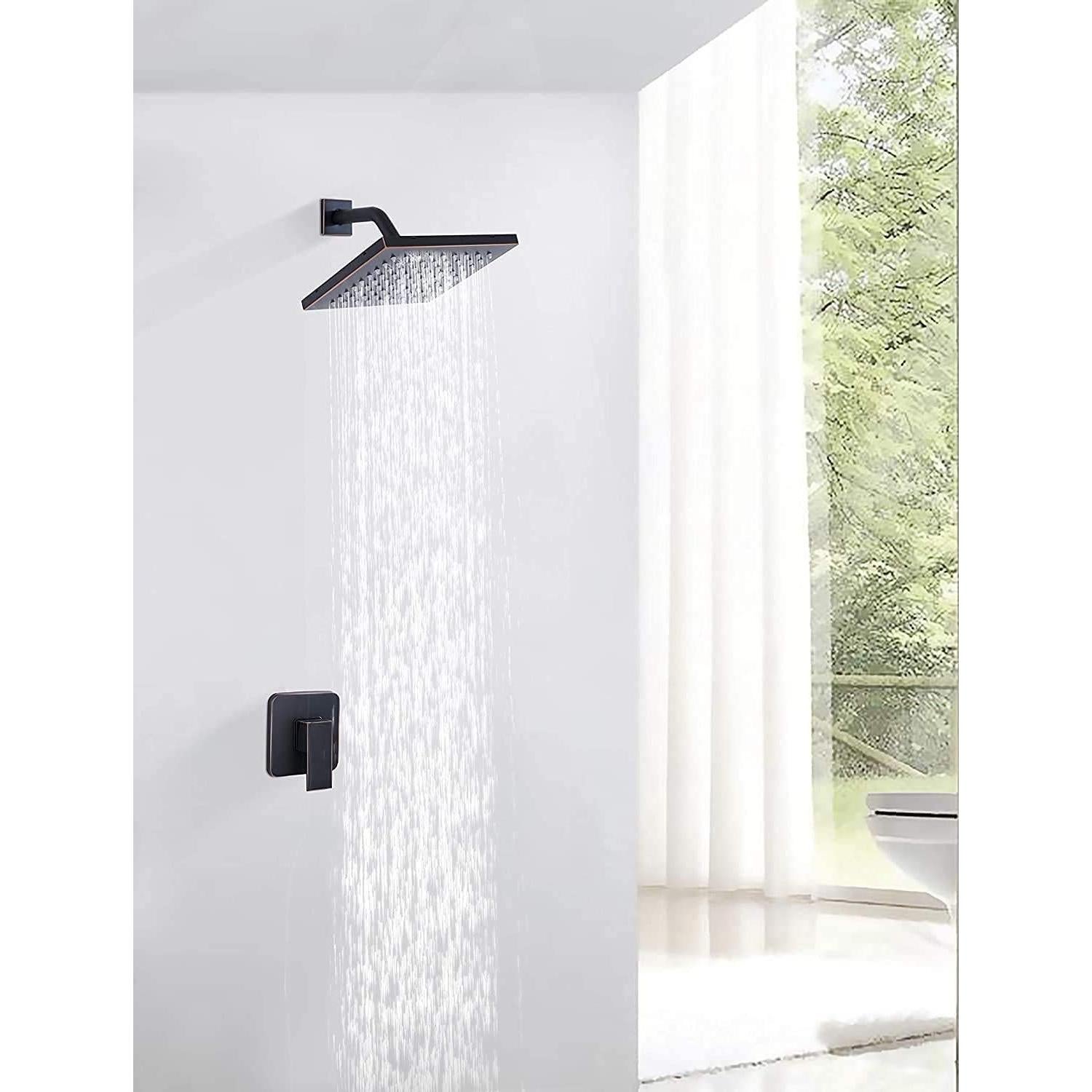 Cabezal de Ducha GGStudy 20 cm Cuadrado Lluvia Acero Inoxidable