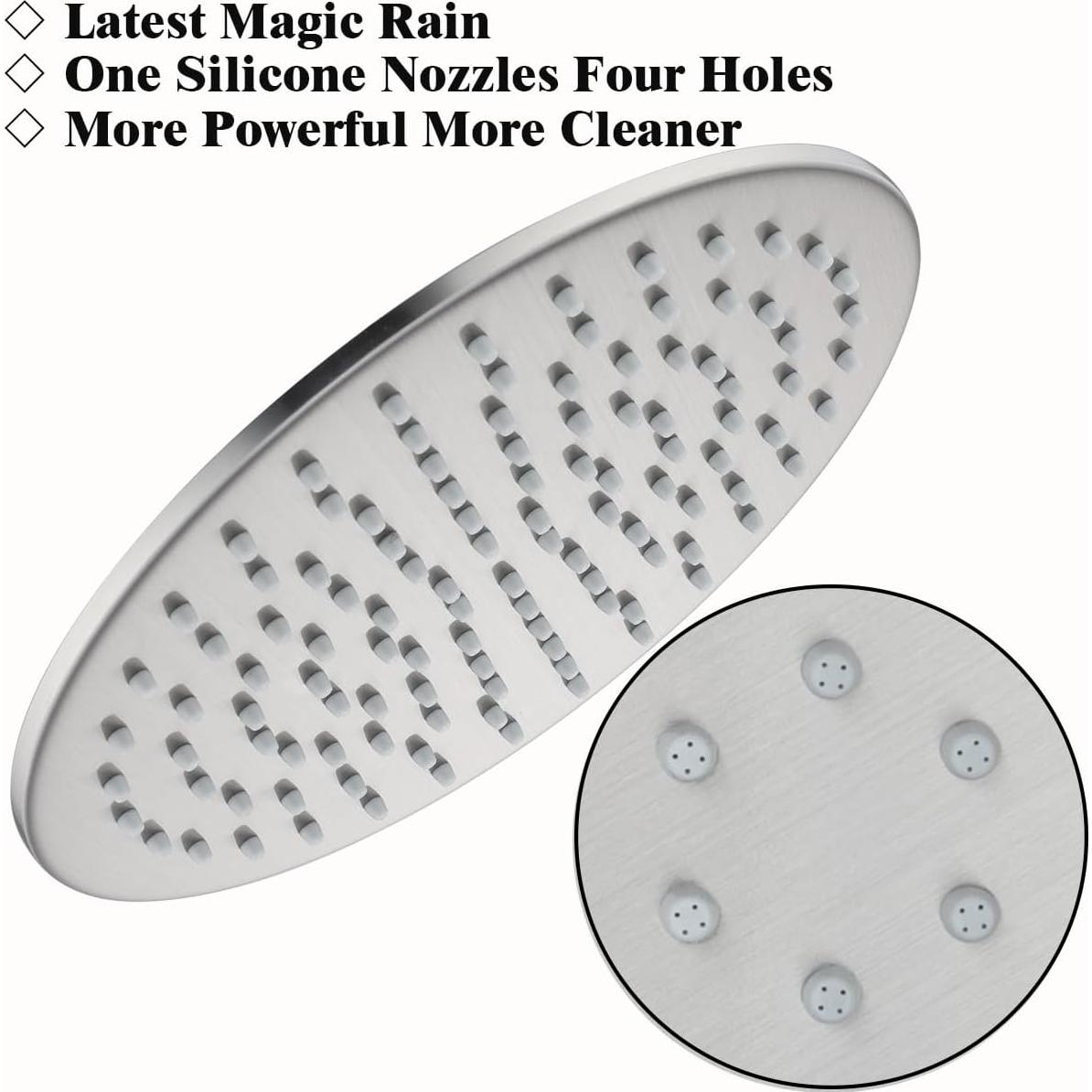 Cabezal de Ducha de Lluvia RANDOM 10" Acero Inoxidable Niquel