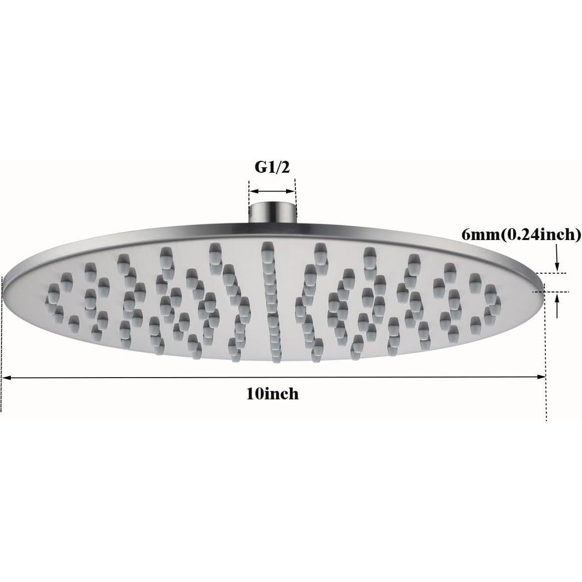 Cabezal de Ducha de Lluvia RANDOM 10" Acero Inoxidable Niquel