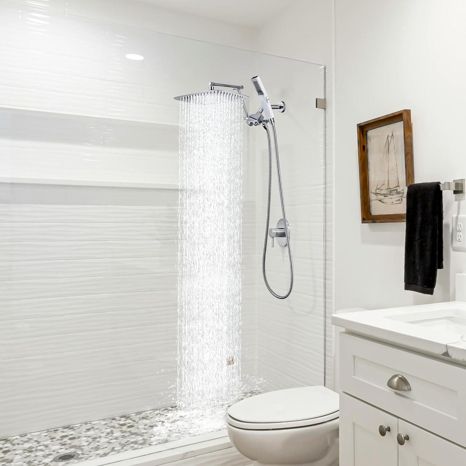 Cabezal de Ducha G-Promise 30 cm Metal con Manguera 180 cm