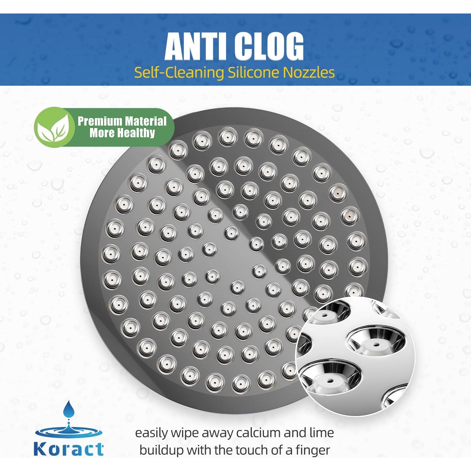 Cabezal de Ducha de Alta Presión Koract 15 cm Cromo Pulido