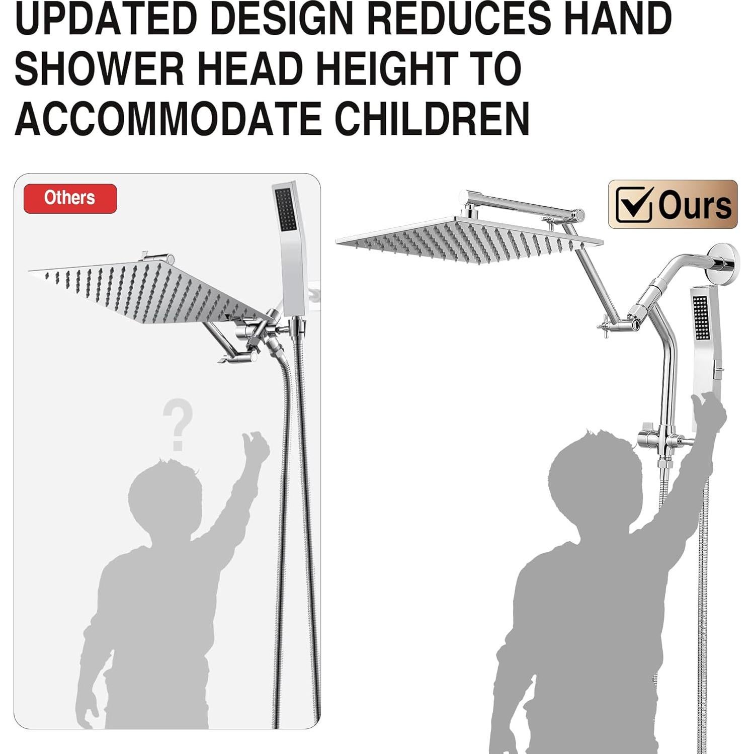 Cabezal de Ducha de Lluvia Psylc 25.4 cm Cromo Ajustable