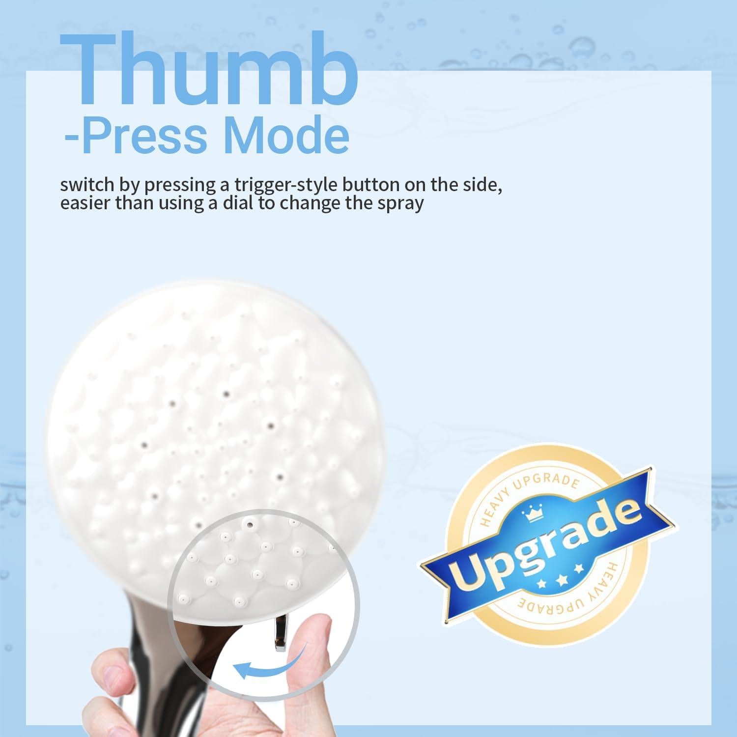 Cabeza de Ducha Doble UltrTxenova 8.6" Cromo 6 Modos