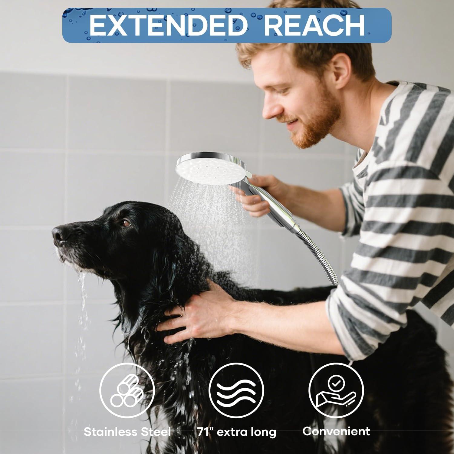 Cabeza de Ducha Doble UltrTxenova 8.6" Cromo 6 Modos