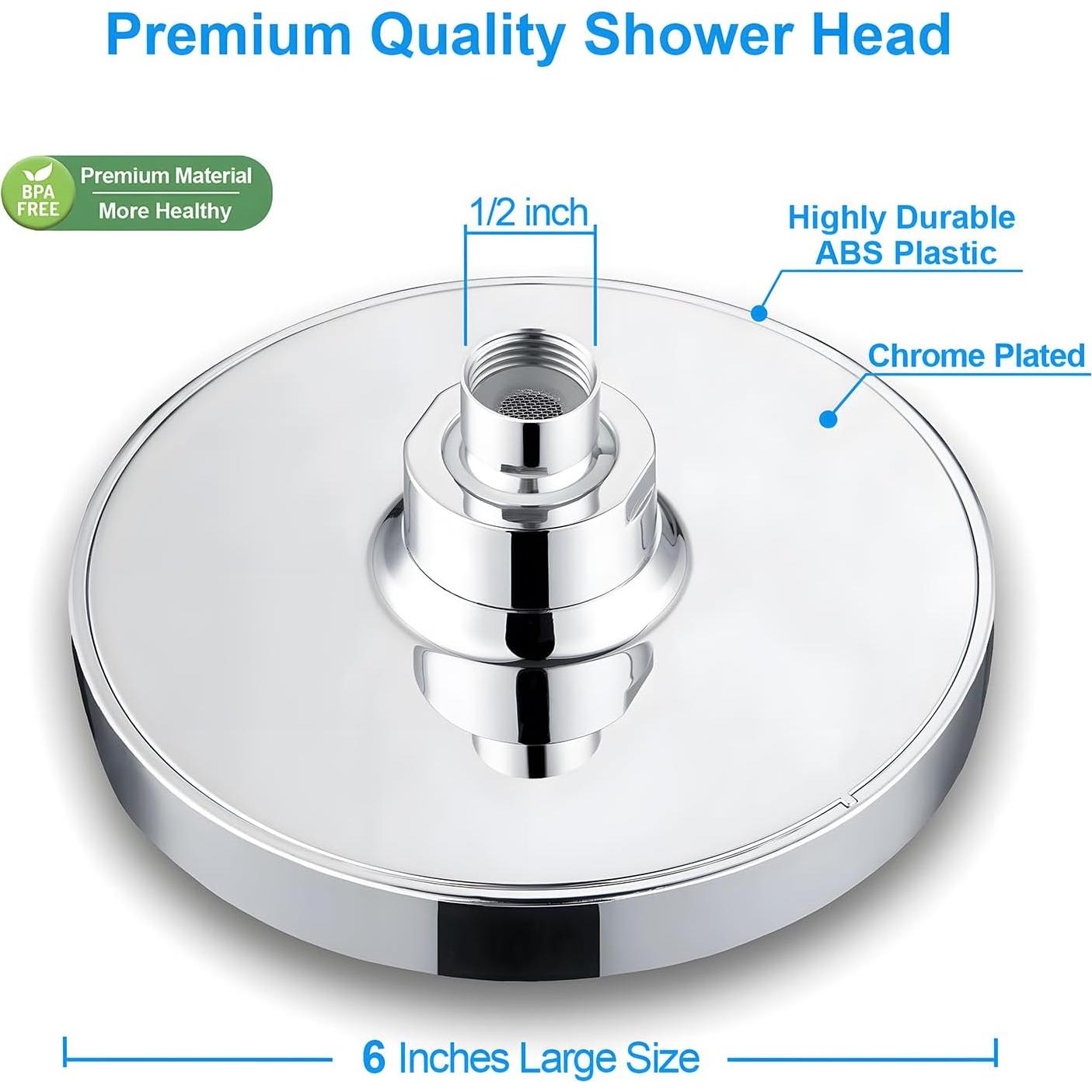 Cabezal de Ducha de Lluvia AISINYI 15 cm Alta Presión Cromado