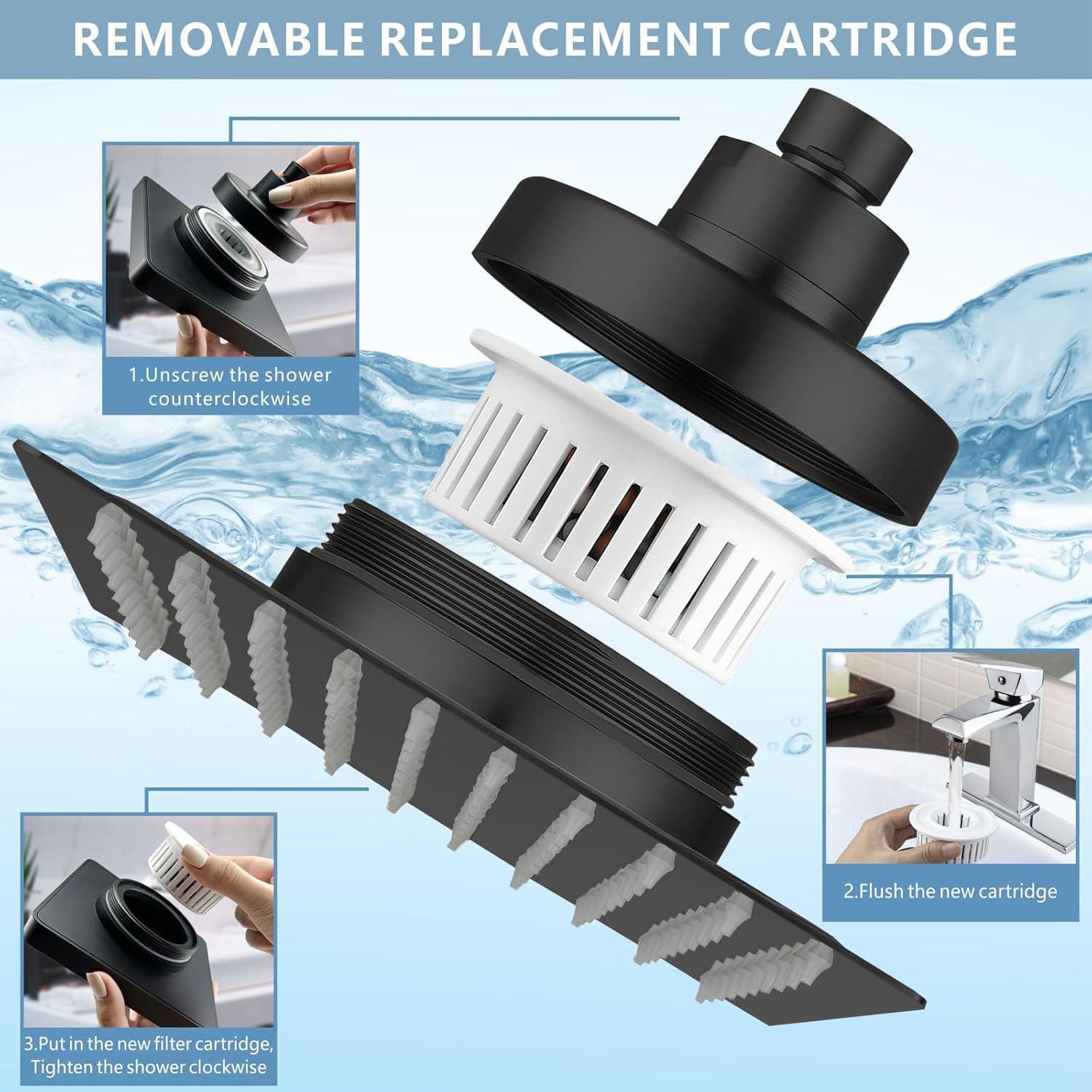 Cabezal de Ducha de Lluvia 30.48 cm Nuodan con Filtro Anticloro