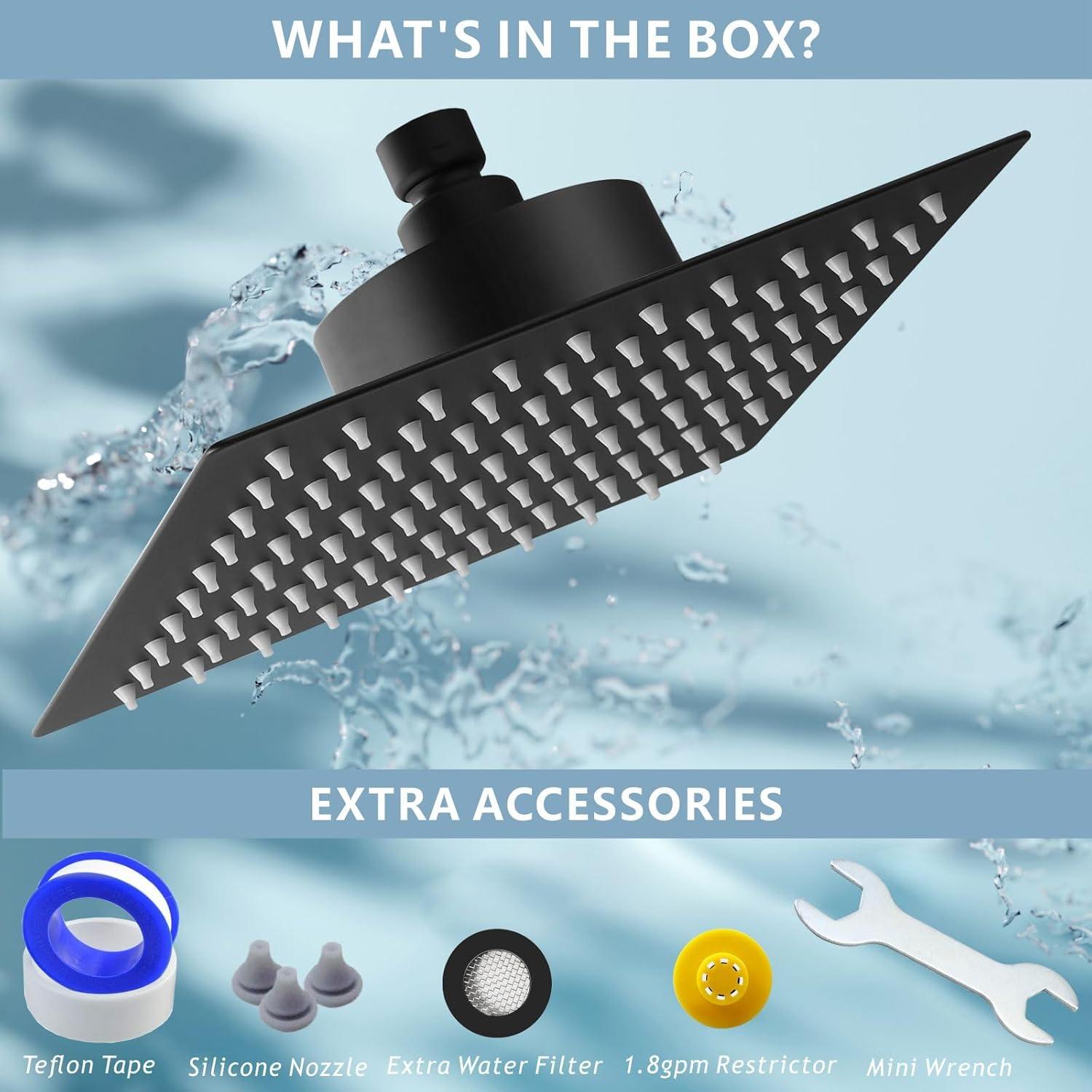 Cabezal de Ducha de Lluvia 30.48 cm Nuodan con Filtro Anticloro