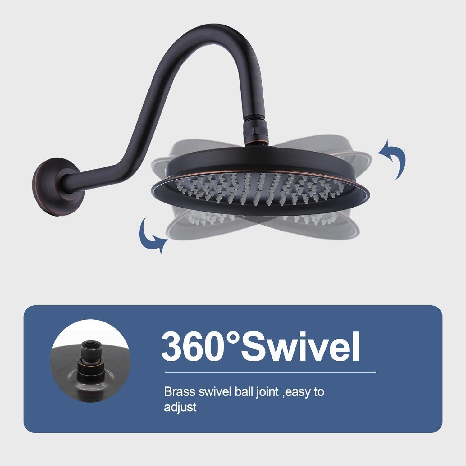 Cabezal de Ducha de Lluvia Drettyer 9" Vintage Aceitado