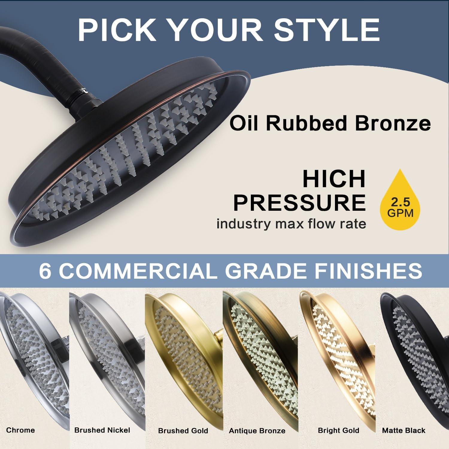 Cabezal de Ducha de Lluvia Drettyer 9" Vintage Aceitado