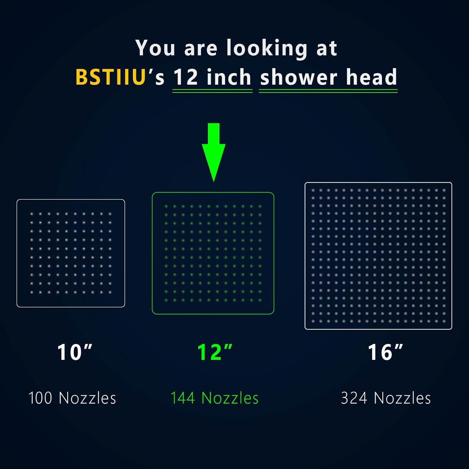 Rainfall Shower Head, BSTIIU 12 Inch Square Shaped Rain Shower Head, Ultra Thin Stainless Steel Ceiling or Wall Mounted Showerheads, Brushed Brass Gold