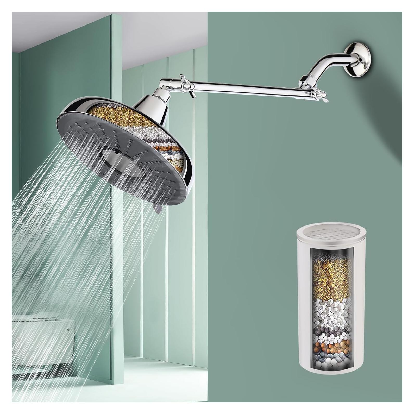 Cabezal de Ducha de Lluvia Filtrado Mougcet 20 cm Cromo