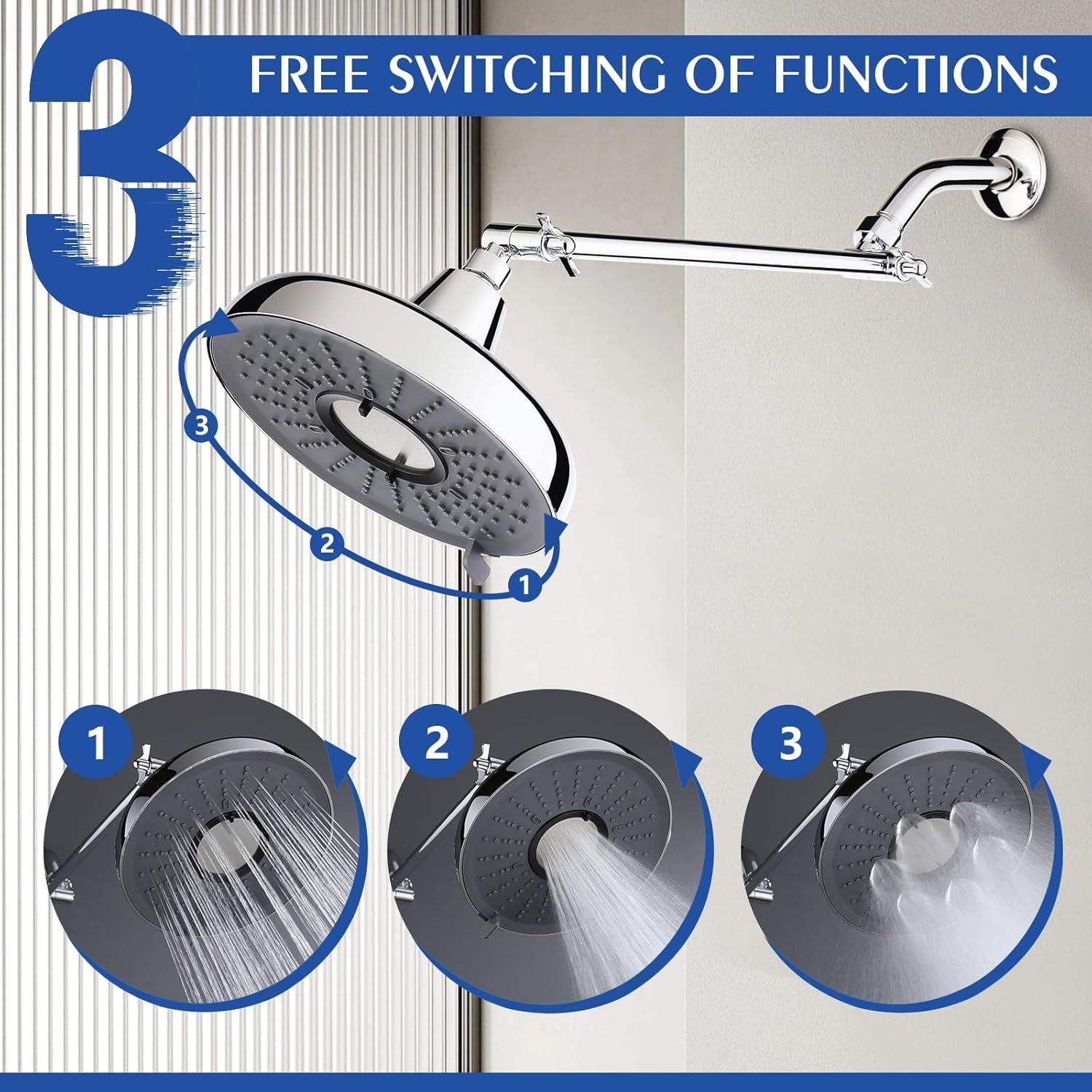 Cabezal de Ducha de Lluvia Filtrado Mougcet 20 cm Cromo