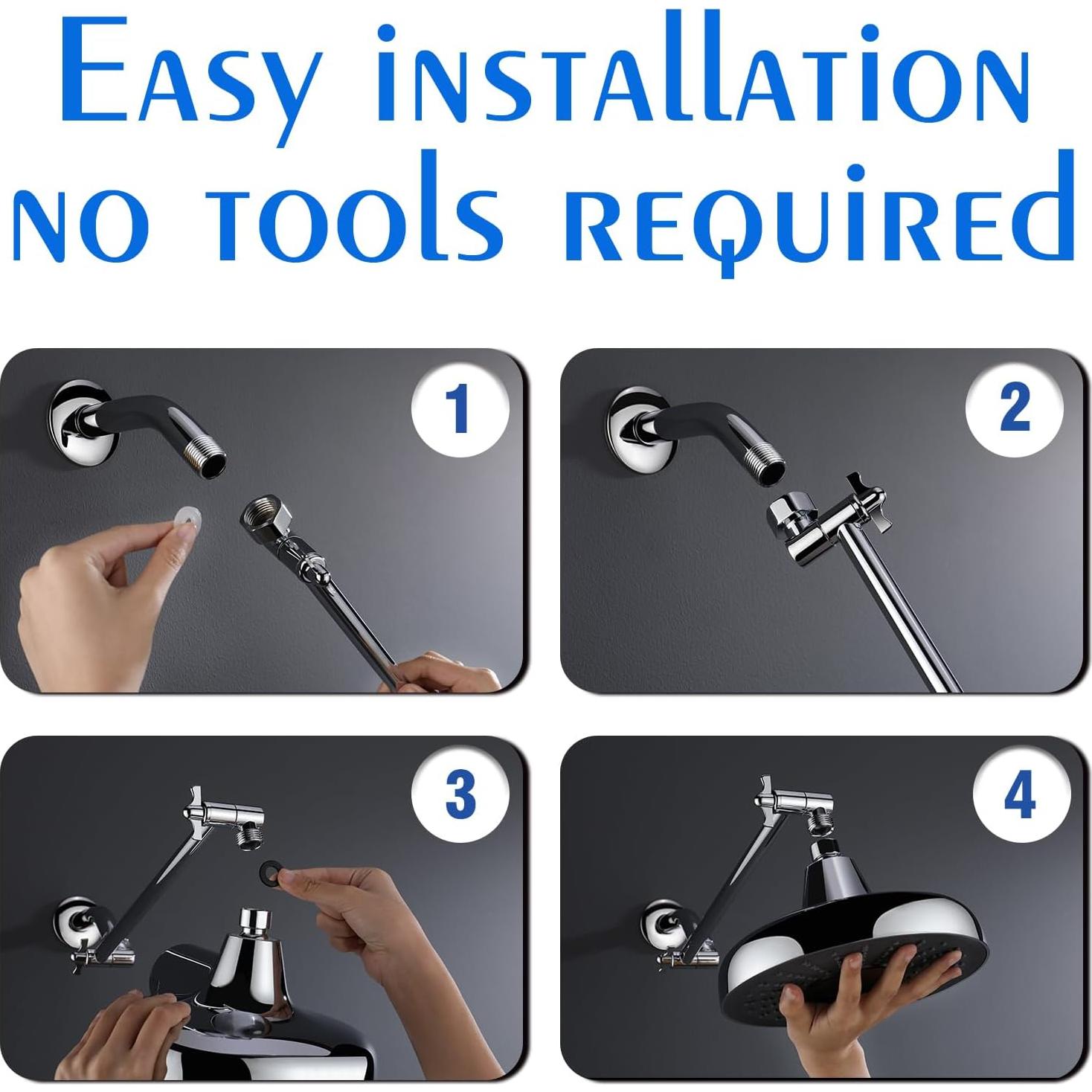 Cabezal de Ducha de Lluvia Filtrado Mougcet 20 cm Cromo