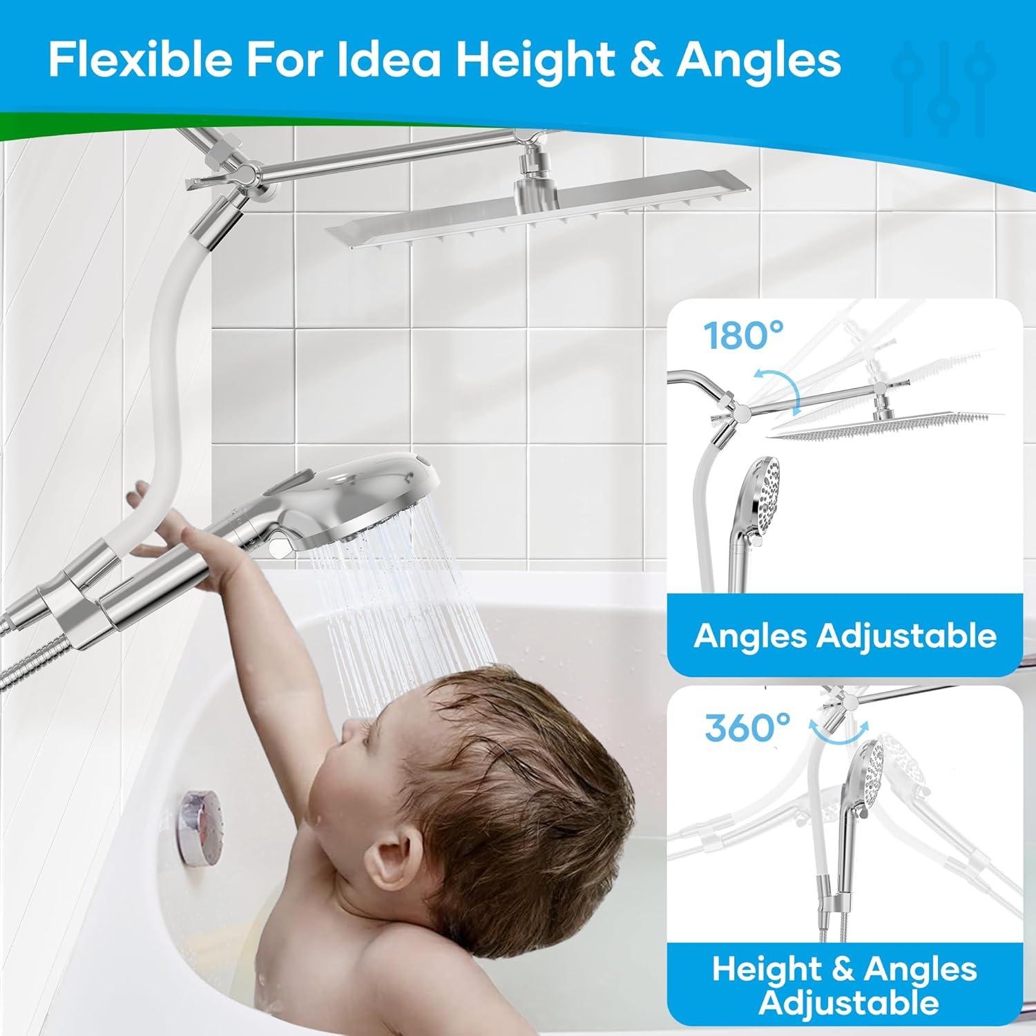 Cabezal de Ducha de Lluvia UltrTxenova 10" Cuadrado Cromado