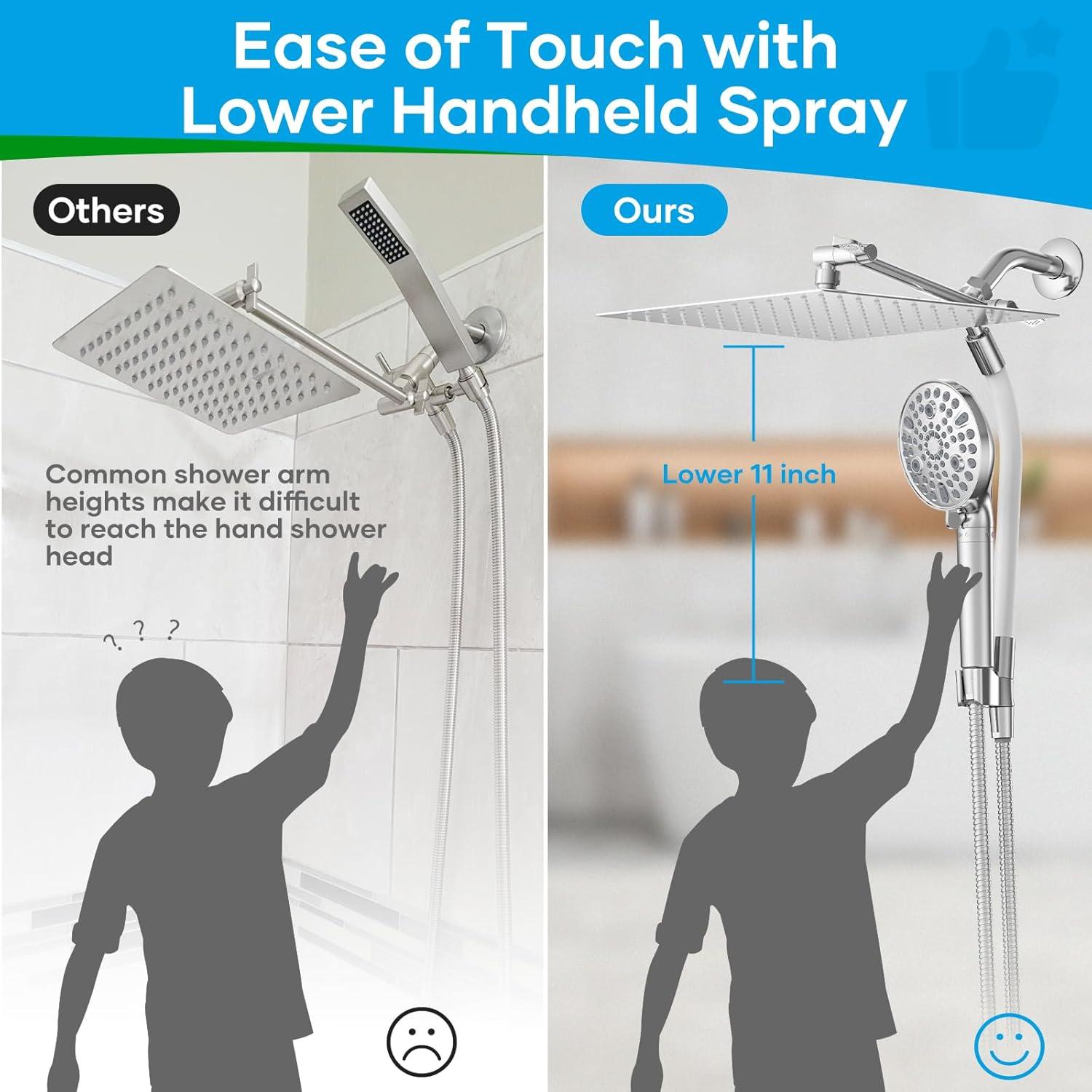 Cabezal de Ducha de Lluvia UltrTxenova 10" Cuadrado Cromado