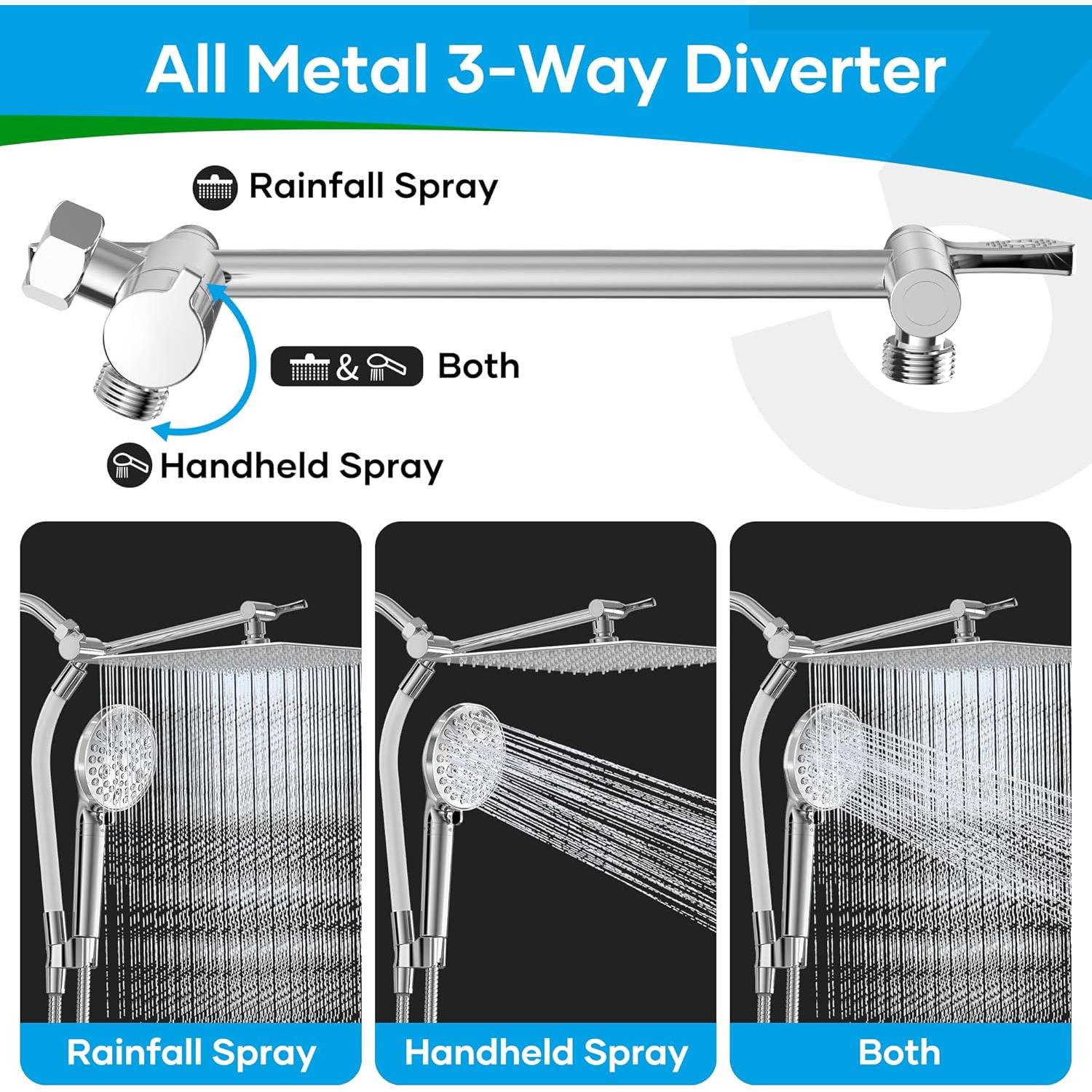 Cabezal de Ducha de Lluvia UltrTxenova 10" Cuadrado Cromado