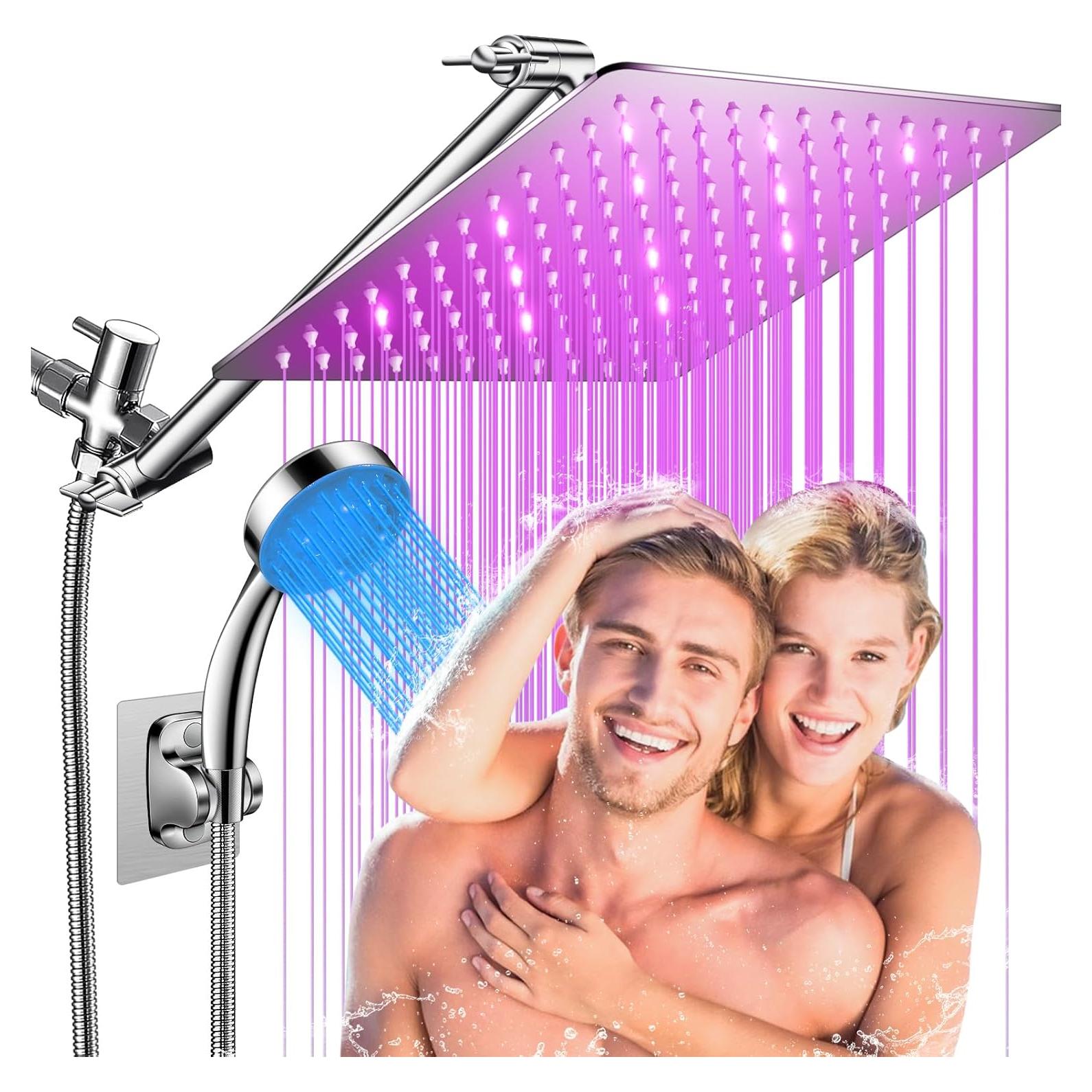 Cabezal de Ducha LED HUUKE 12" Acero Inoxidable Cromado