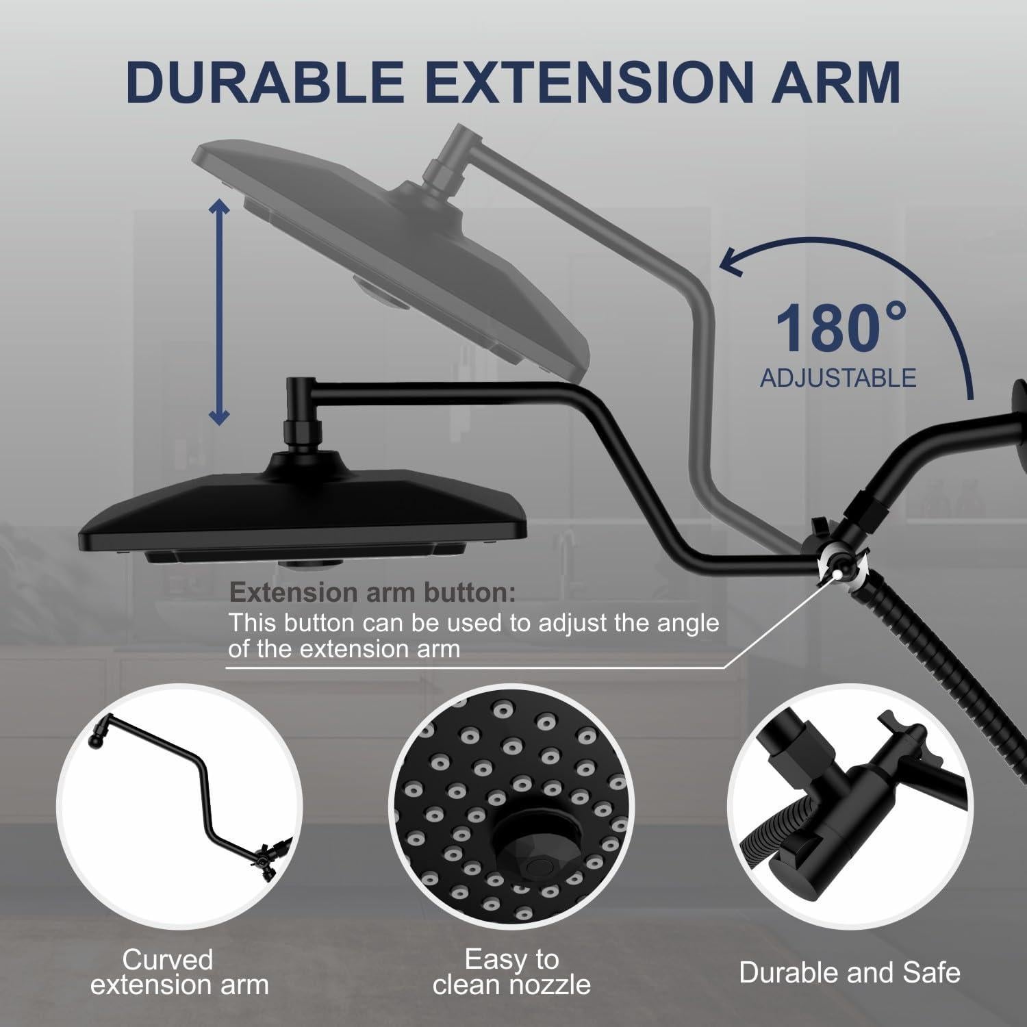 Cabezal de Ducha de Lluvia ELLO&ALLO con Spray de Mano 25.4 cm