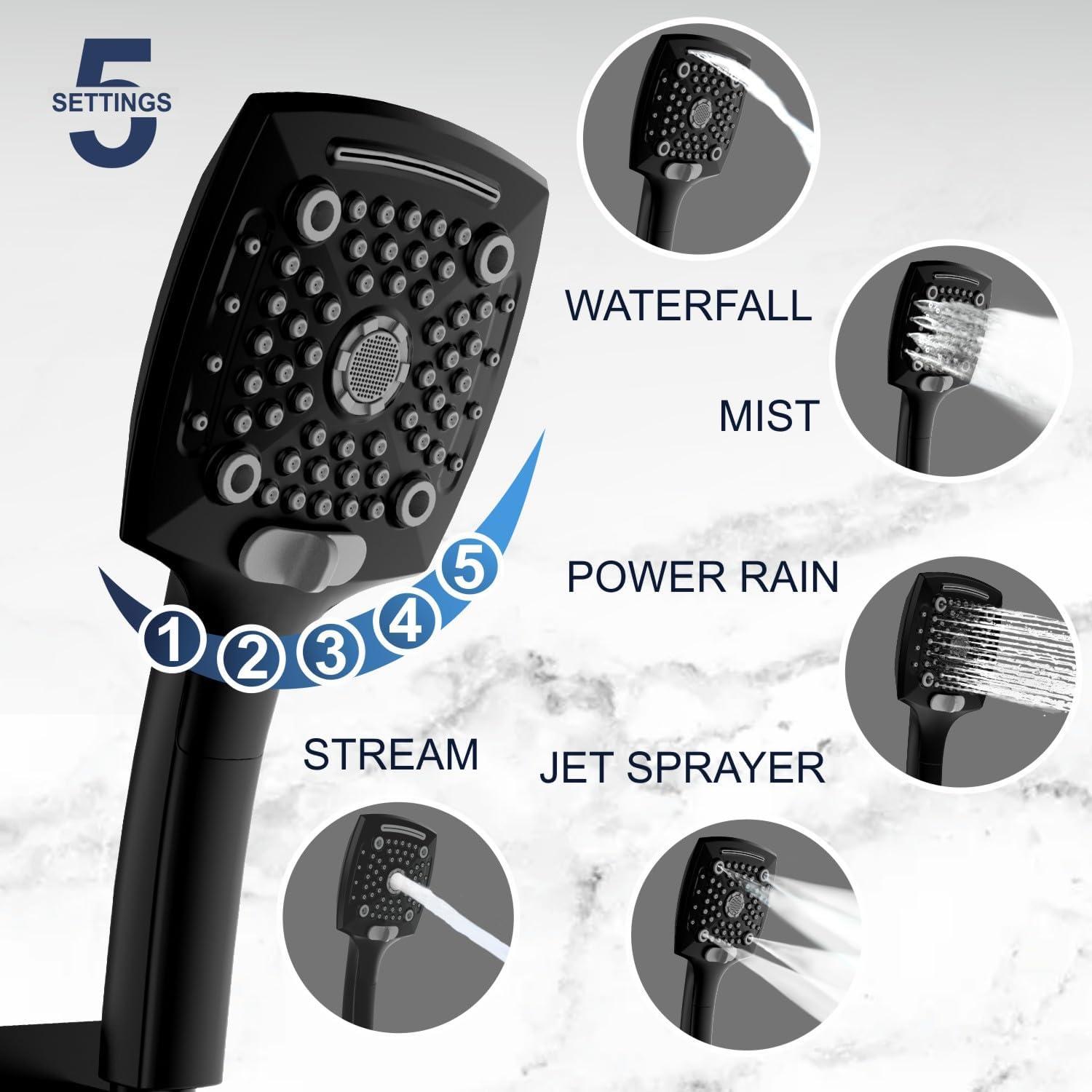 Cabezal de Ducha de Lluvia ELLO&ALLO con Spray de Mano 25.4 cm