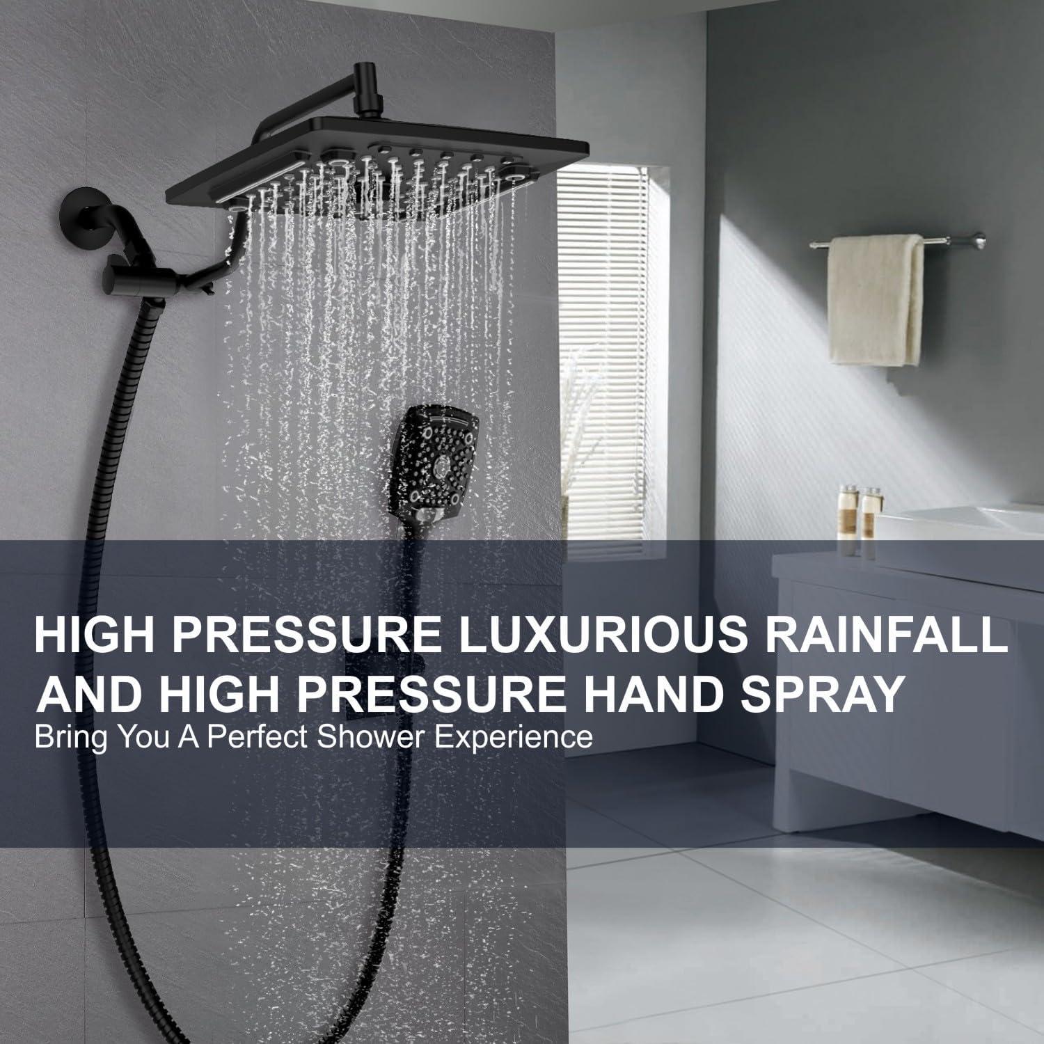 Cabezal de Ducha de Lluvia ELLO&ALLO con Spray de Mano 25.4 cm