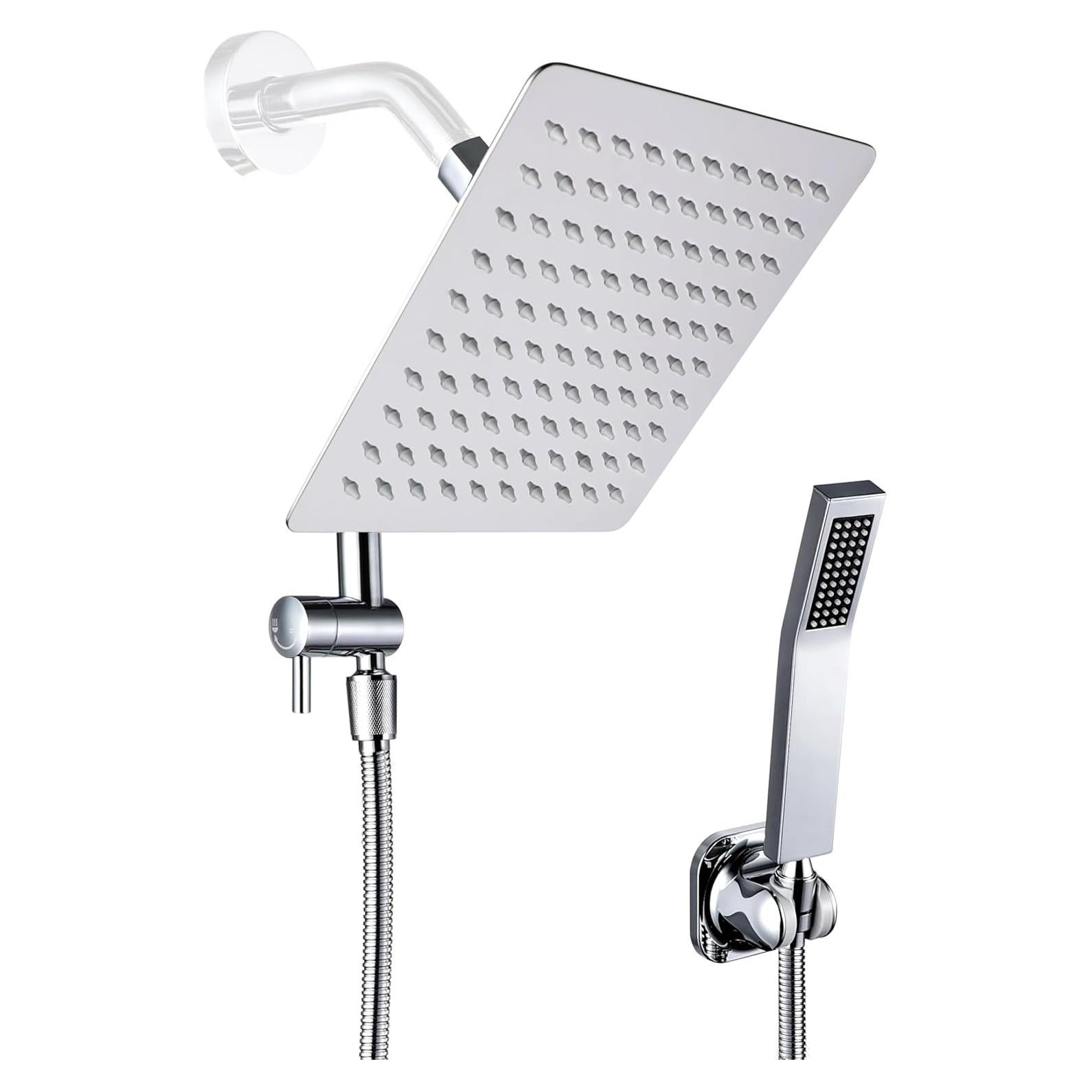 Juego de Cabezal de Ducha Doble Quavoprix 20.32 cm Metal Cromo