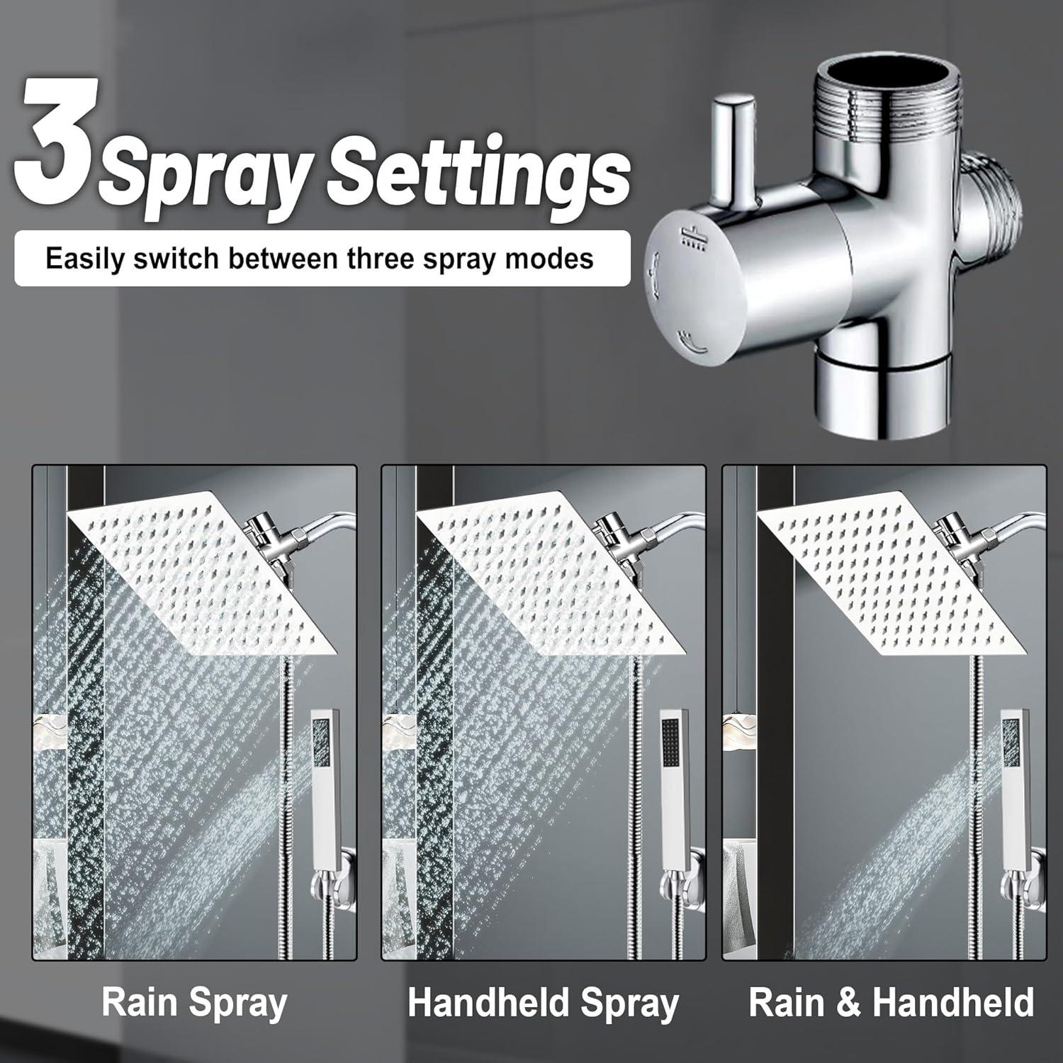 Cabezal de Ducha de Lluvia Jeriussg 15.24 cm Cromo Alta Presión