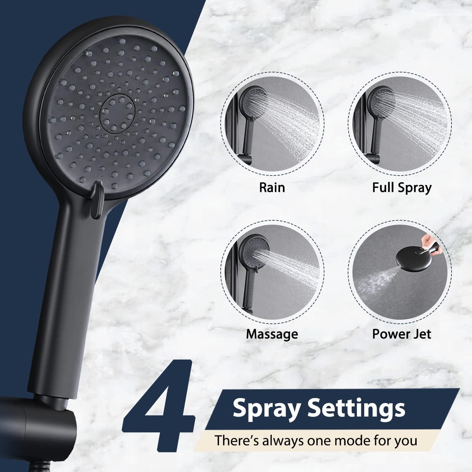 Cabezal de Ducha de Lluvia UCLIMAA 10" con Ducha de Mano 4 Spray